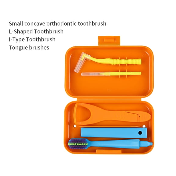 1box Dental Oral Cleaning Care Kits Portable Daily Travelling Orthodontic Care  interdental brush Tongue Scraper