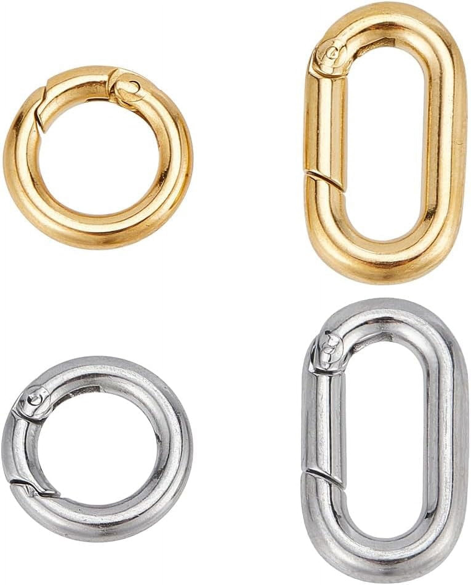 Gate Ring Color 1box Ion Plating(IP) 4pcs 4 styles 304 Stainless Steel Spring Gate ...