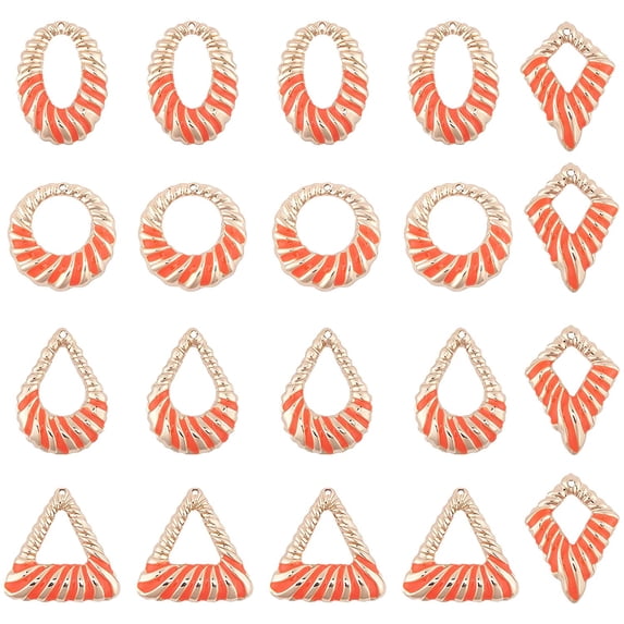 1box Iron Enamel Pendants Cadmium Free & Lead Free Mixed Shapes Tomato 20pcs/box