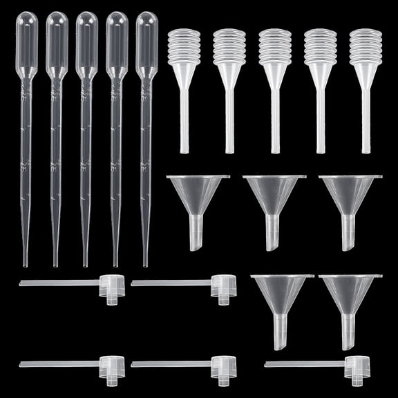 1box Jewelry Tool sets Including Plastic Funnel Hopper & Dropper & Pump & Spring Trasfer Pipettes Plastic