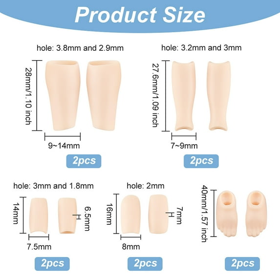 1box PVC Body set Head Movable Spherical Joint Dolls BurlyWood 14~40mm