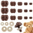 thumbnail image 1 of 1box Plastic Safety Noses Craft Nose with Eyes Washers for Puppet Plush Animal Making Coconut Brown 12~22.5mm Nose: 6~16.5x8~19.5mm 5 styles 10pcs/style 50pcs, 1 of 7