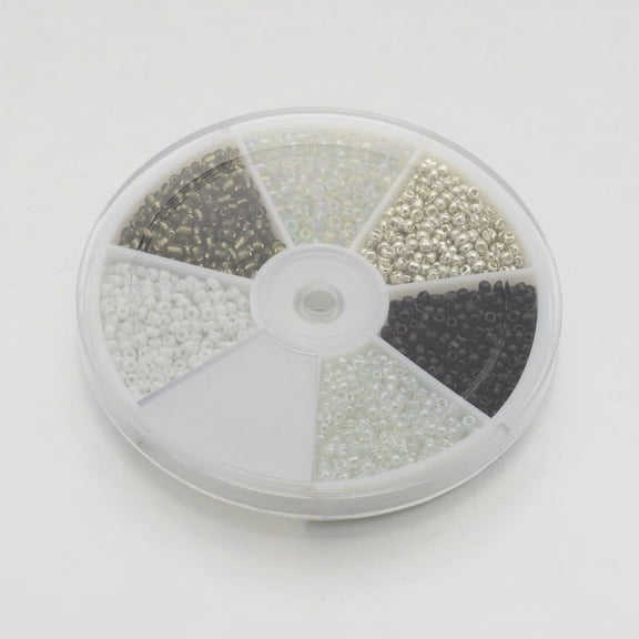 1box Round Seed Beads Small Craft Beads for DIY Jewelry Making Mixed Style White 2mm