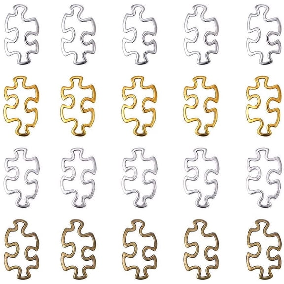 1box Tibetan Style Alloy Linking Rings Puzzle Jigsaw Mixed Color 30x18x3mm 60pcs/box Creation