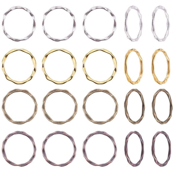 1box Tibetan style Linking Rings Circle Frames Lead Free & Nickel Free Mixed color 22x1.5mm Inner Diamerer: 18.5mm 4colors 50pcs/color 200pcs/box