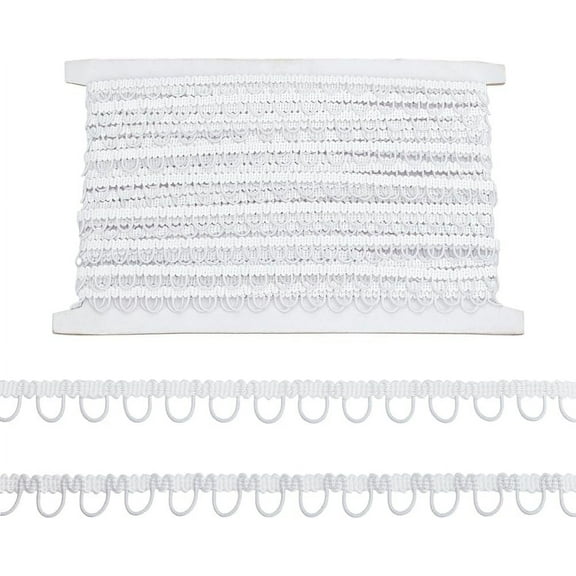 1bundle 10 Yards Polyester Elastic Lace Ribbons with Hole Button for Cloth DIY Making Decor White 1/2 inch(13mm)