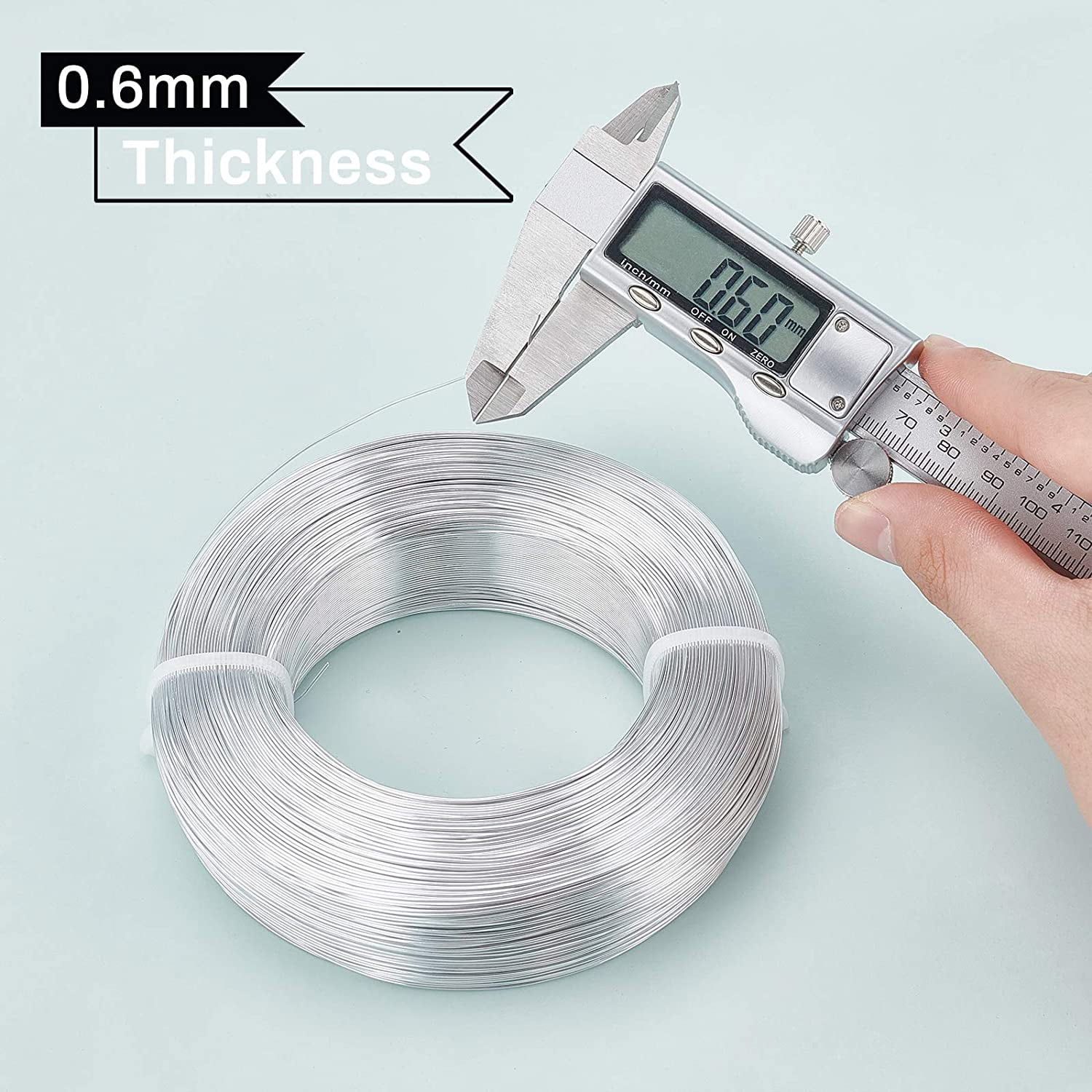 1bundle 1492 Feet 22 Gauge(0.6mm) Silver Wire Bendable Metal Sculpting Wire for Beading Jewelry Making Art and Craft Project