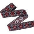 thumbnail image 1 of 1bundle 7M Ethnic style Polyester Rhombus Flower Jacquard Ribbon Garment Accessories Indian Red 2 inch(50mm) about 7.66 Yards(7m)/bundle, 1 of 6