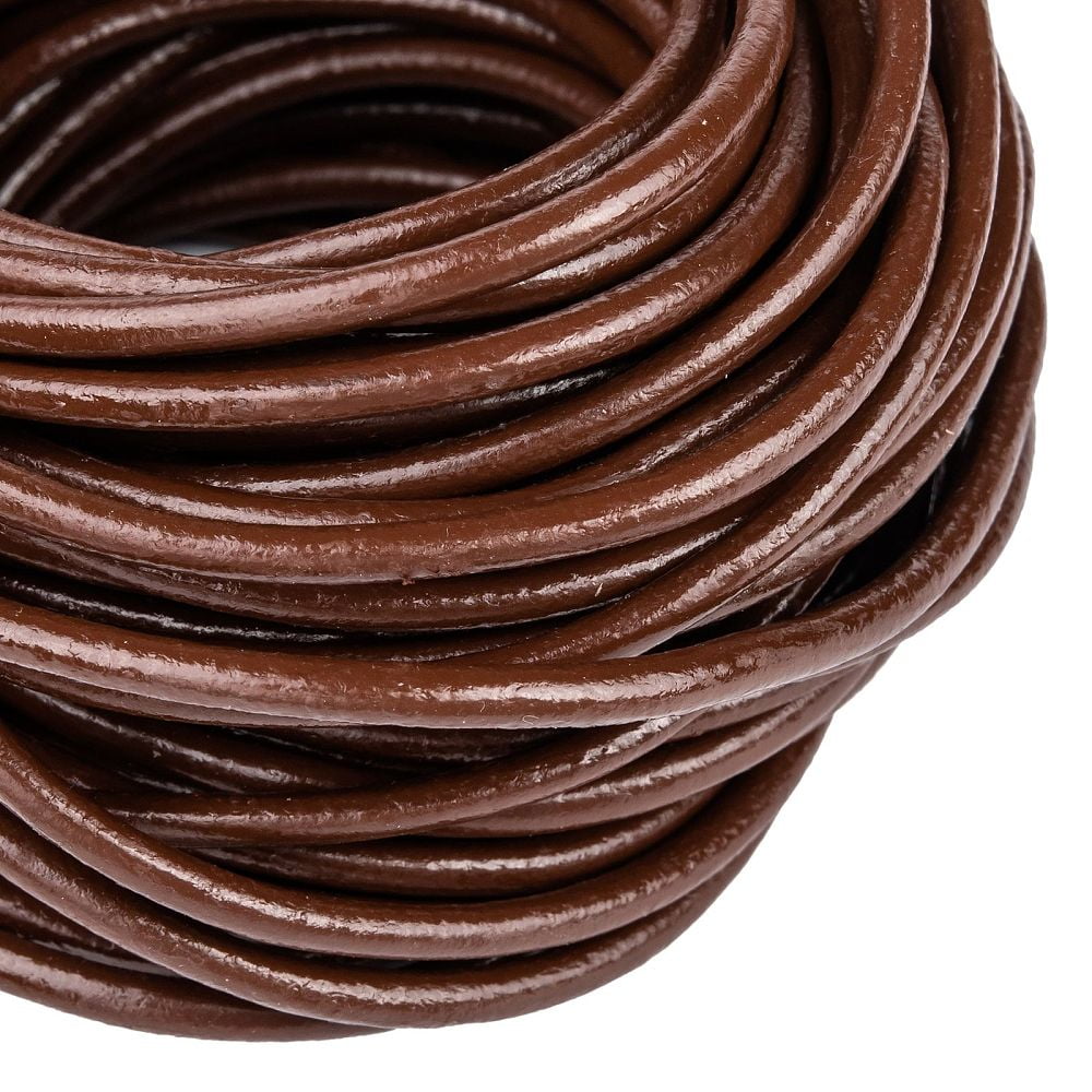 1bundle Leather Beading Cord Cowhide Leather DIY Necklace Making Material Saddle Brown 3mm about 109.36 yards(100m)/bundle Brown