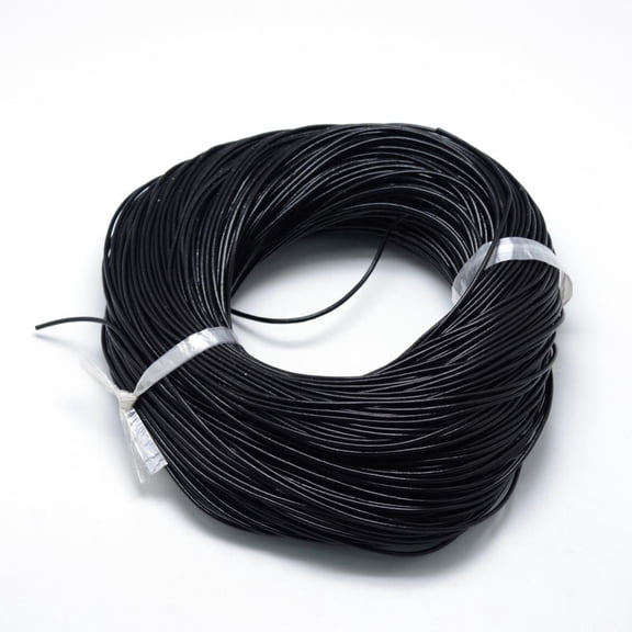 1bundle Spray Painted Cowhide Leather Cords Black 2.0mm about 100yards/bundle(300 feet/bundle) Black