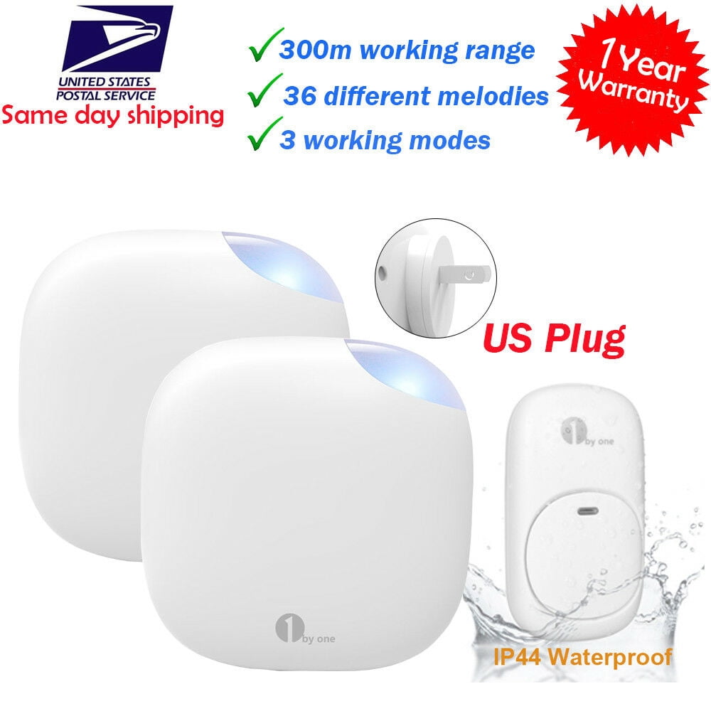 1byone 500ft Wireless Doorbell with Christmas, Birthday Bell 36 Chimes