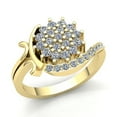 thumbnail image 1 of 1carat Round Cut Diamond Ladies Bridal Cluster Engagement Fancy Ring Solid 14K Rose, White or Yellow Gold GH SI1, 1 of 3