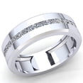 thumbnail image 1 of 1carat Round Cut Diamond Mens Stackable Anniversary Wedding Band Solid 14K Rose, White or Yellow Gold GH SI1, 1 of 3