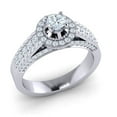 thumbnail image 1 of 1carat Round Cut Diamond Prong Bridal Cathedral Halo Engagement Ring Solid 18K Gold FG VS2, 1 of 3