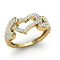 thumbnail image 1 of 1carat Round Cut Diamond Prong Heart Engagement Anniversary Ring Bridal Solid 10K Gold J SI2, 1 of 3