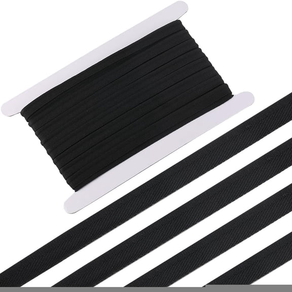 1card 10 Yards*11mm Piping Bias Tape Black Piping Trim Cord Polyester Ribbons for Sewing Craft Binding Tape Hemming Sewing Seaming Piping Quilting Clothing Accessories Wrapping Cord Trim