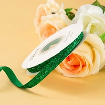 1cm 7-Yard Canary Velvet Ribbon - Wired Edge for DIY Christmas Decor, Gift Wrapping, Hairpins, Wreaths, Flower Arrangements, with Spool Storage，Green