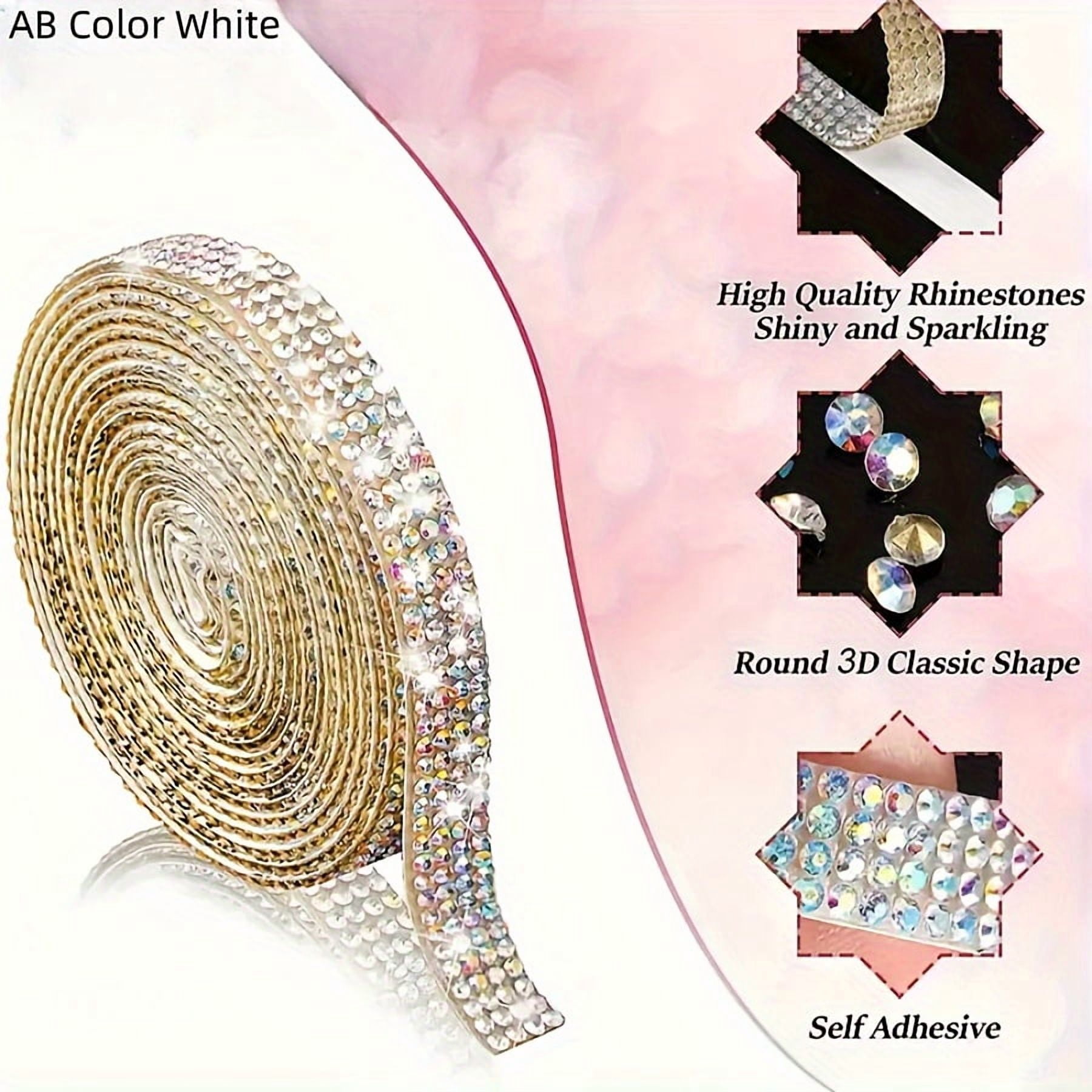 1cm Wide 91cm Long Crystal Self-adhesive Strip, Rhinestone Strip ...