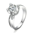 thumbnail image 1 of 1ct 18K White Gold Moissanite Rings for Women Gift D Color VVS1 Clarity Diamond Rings S925 Sterling Silver Ring jewelry Moissanite Engagement Rings with Certificate, 1 of 9