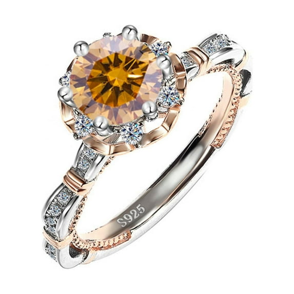 1ct 18K White Gold Moissanite Rings for Women Gift D Color VVS1 Clarity Diamond Rings S925 Sterling Silver Ring jewelry Moissanite Engagement Rings with Certificate