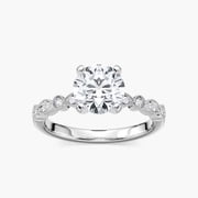 1ct-2.5ct Amore Vintage Engagement CVD Lab Grown Diamond Ring in 18K White Gold