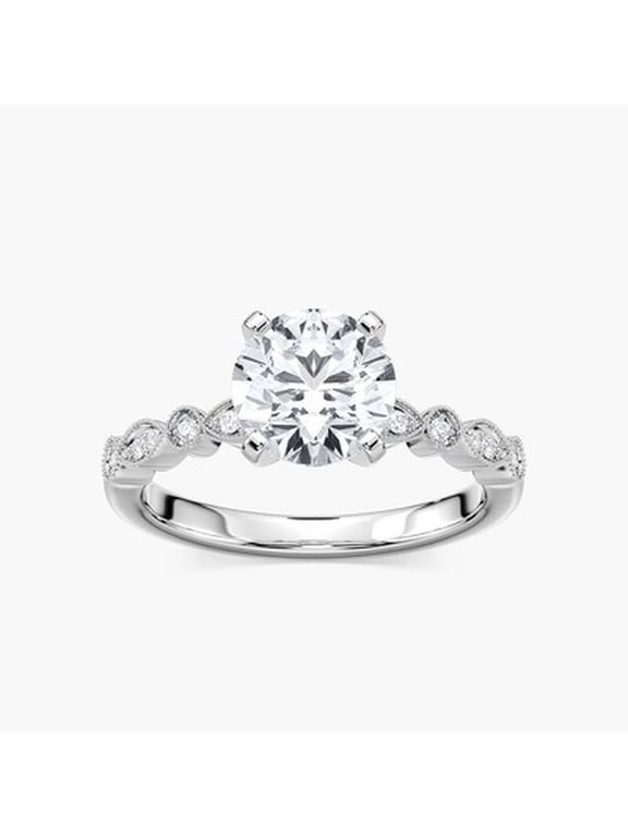 1ct-2.5ct Amore Vintage Engagement CVD Lab Grown Diamond Ring in 18K White Gold