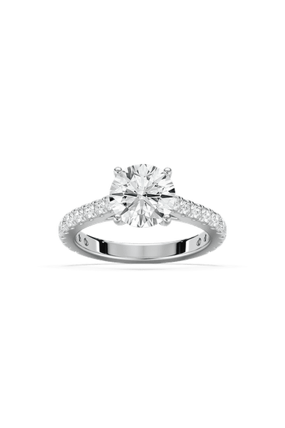 1ct-2.5ct CVD Lab Grown Diamond Engagement Ring in 18K White Gold For Women