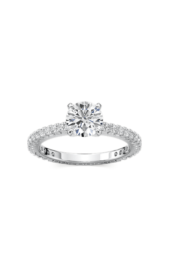 1ct-2.5ct CVD Lab Grown Diamond Engagement Ring in 18K White Gold For Women
