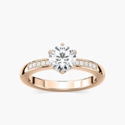 1ct-2.5ct Carmen Engagement CVD Lab Grown Diamond Ring in 14K Rose Gold