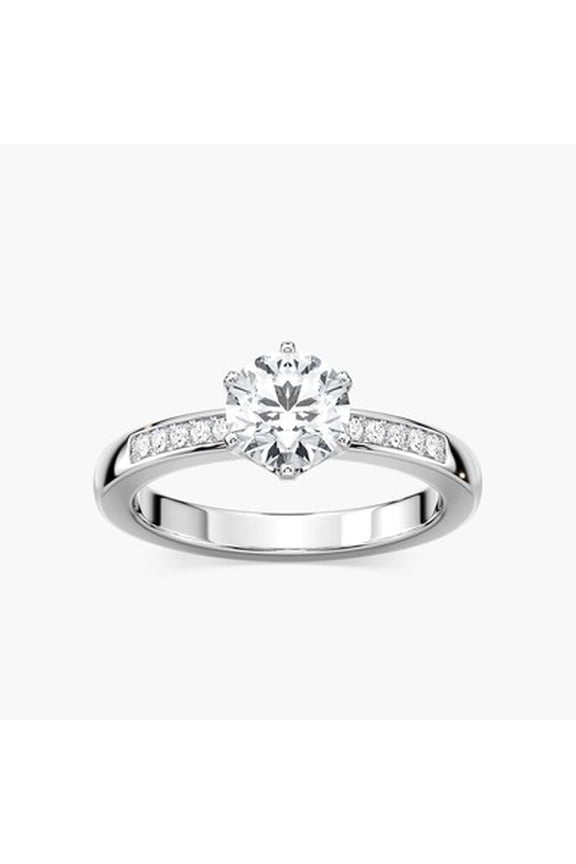 1ct-2.5ct Carmen Engagement CVD Lab Grown Diamond Ring in 14K White Gold