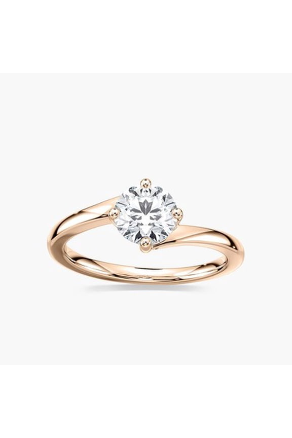 1ct-2.5ct Delta Solitaire Engagement CVD Lab Grown Diamond Ring in 18K Rose Gold