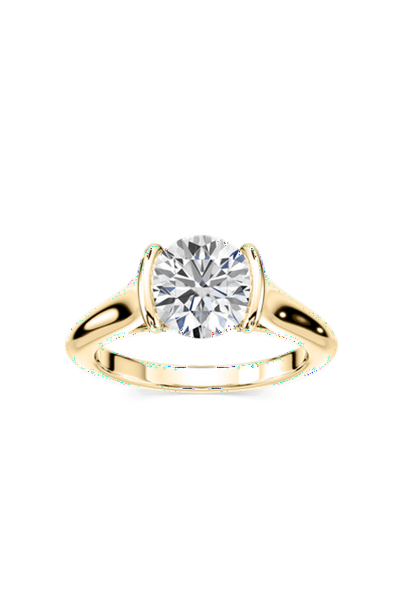 1ct-2.5ct Engagement CVD Lab Grown Diamond Ring in 14K Yellow Gold For Women