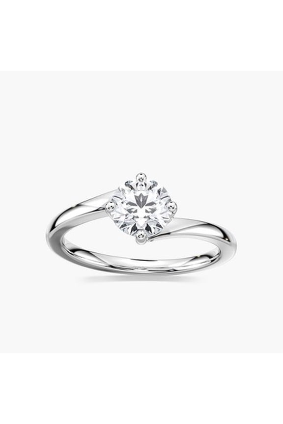 1ct-2.5ct Solitaire CVD Lab Grown Diamond Engagement Ring in 18K White Gold