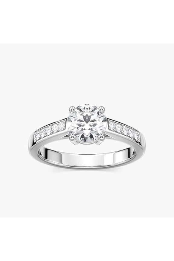 1ct-2.5ct Tigerlilly Engagement CVD Lab Grown Diamond Ring in 14K White Gold