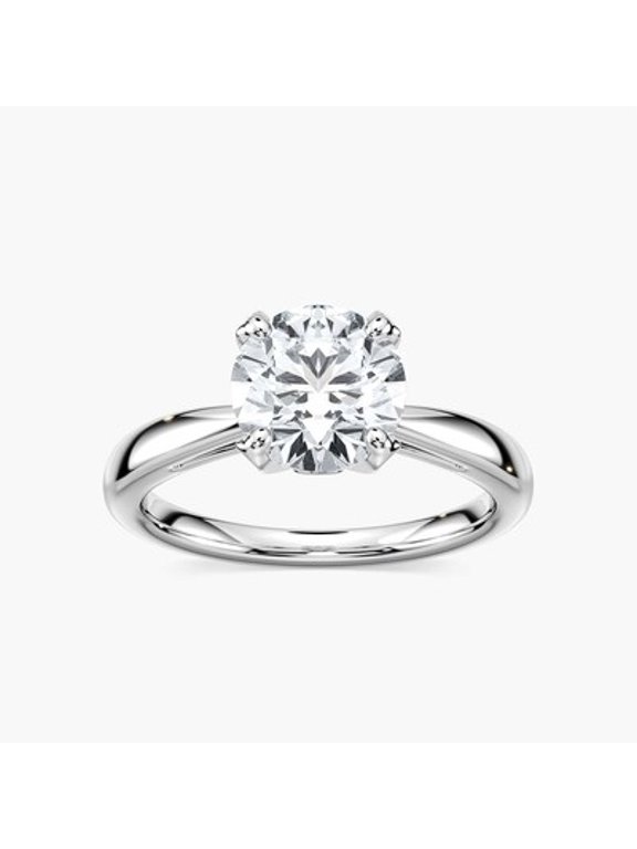 1ct-2.5ct Winter Rose Engagement CVD Lab Grown Diamond Ring in 14K White Gold.
