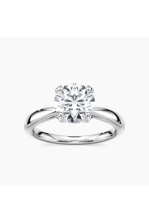 1ct-2.5ct Winter Rose Engagement CVD Lab Grown Diamond Ring in 14K White Gold.