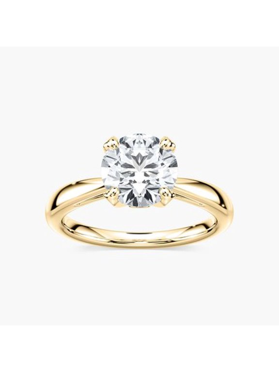 1ct-2.5ct Winter Rose Engagement CVD Lab Grown Diamond Ring in 14K Yellow Gold.