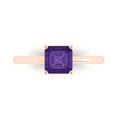 thumbnail image 1 of Solitaire Engagement Ring for Women - 1ct Natural Amethyst in 14K Rose Gold Promise Ring, 1 of 6