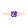 thumbnail image 1 of Solitaire Engagement Ring for Women - 1ct Simulated Alexandrite in 14K Rose Gold Promise Ring, 1 of 6