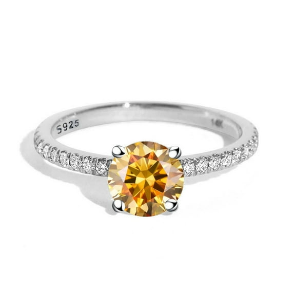 1ct D Color VVS1 Moissanite Diamond Rings 925 Sterling Silver Wedding Rings for Women Engagement Rings for Women with Certificate