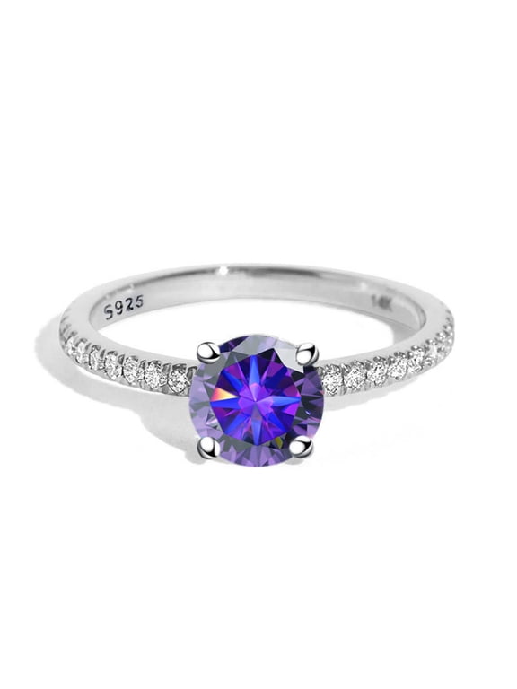 1ct D Color VVS1 Moissanite Diamond Rings 925 Sterling Silver Wedding Rings for Women Engagement Rings for Women with Certificate