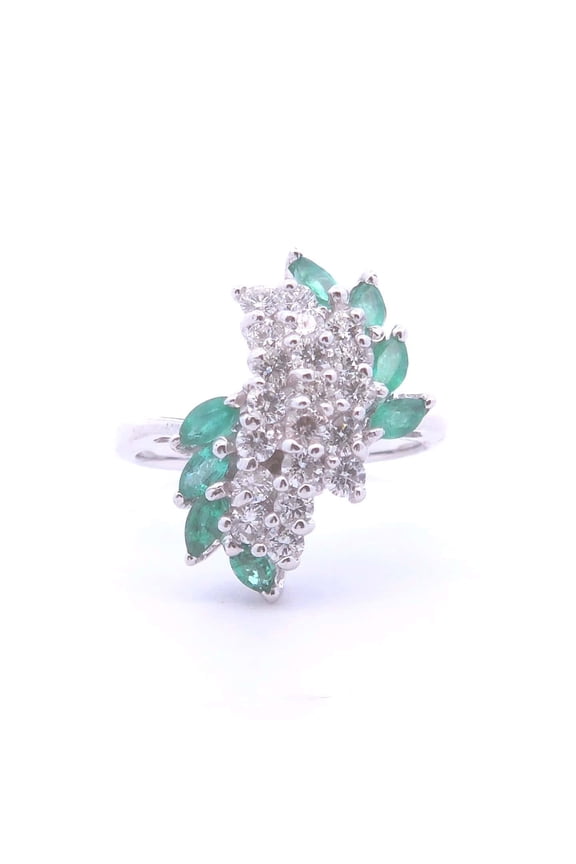1ct Emerald Diamond Ring in 14k Gold