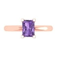 thumbnail image 1 of Solitaire Engagement Ring for Women - 1ct Simulated Alexandrite in 14K Rose Gold Promise Ring, 1 of 8