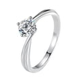 thumbnail image 1 of 1ct Jewelry 925 Silver CZ New Simple Claw Band Bride's Wedding Party Ring Sz 4-9, 1 of 5