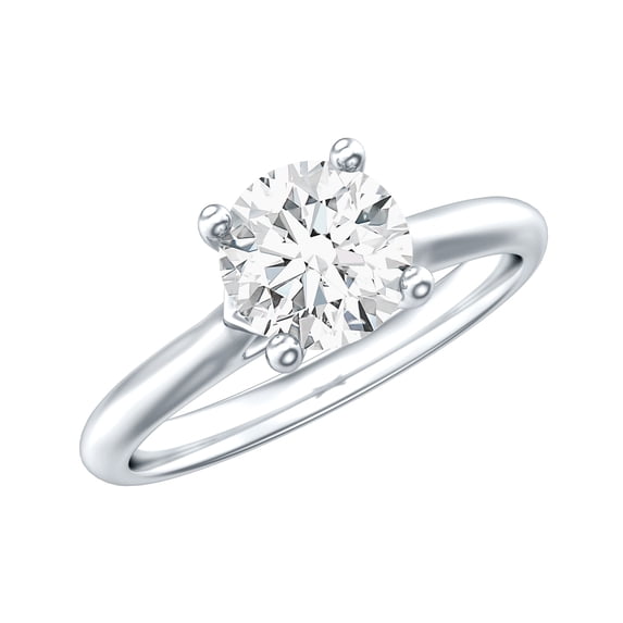 Rosec Jewels 1ct Lab Grown Diamond Ring for Engagement, Cathedral Setting Ring, EF-VS Grade, 18K White Gold, US 11.00