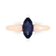 thumbnail image 1 of Clara Pucci 14K Rose Gold 1ct BlueSapphire Solitaire Ring for Women, 1 of 7