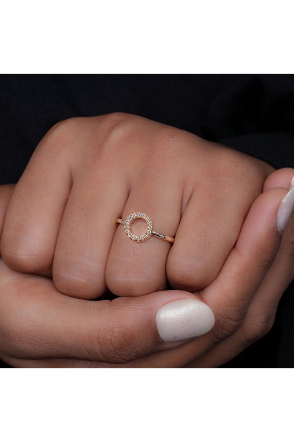 1ct Moissanite Diamond Ring Open Circle Diamond Ring Valentine's Special Gift Unique Ring for her