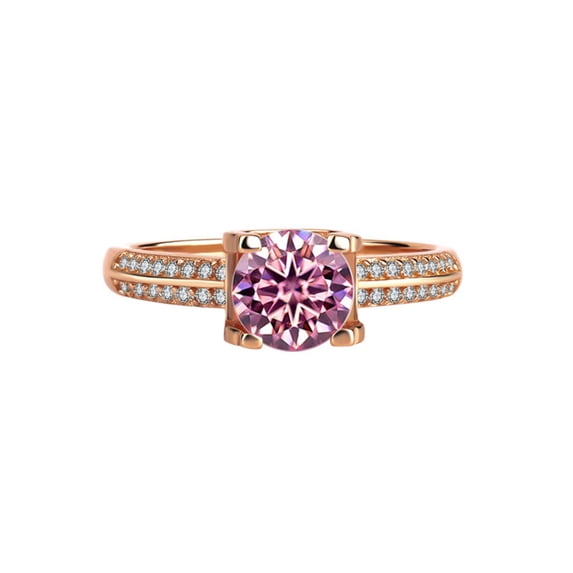 1ct Moissanite Engagement Rings D Color VVS1 S925 Sterling Silver Green/Red/Pink Diamond Rings Moissanite Rings for Women with Certificate