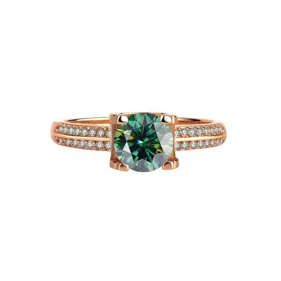 1ct Moissanite Engagement Rings D Color VVS1 S925 Sterling Silver Green/Red/Pink Diamond Rings Moissanite Rings for Women with Certificate