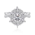 thumbnail image 1 of 1ct Moissanite Engagement Rings for Women Oval Cut D Color VVS1 Clarity Diamond Rings S925 Sterling Silver Rings Gifts Moissanite Wedding Bands with Certificate, 1 of 9